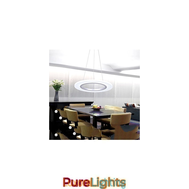 Designer Touch Decorative Pendant Light Round Ceiling Chandelier Milky Acrylic Ceiling Lamps with Single Ring