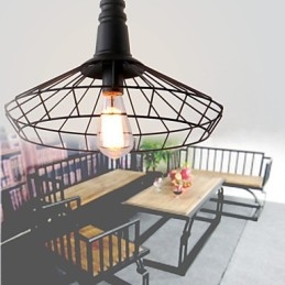 Designer Touch Decorative Rustic Lodge Retro Country Mini Style Painting Metal Pendant Light Garage