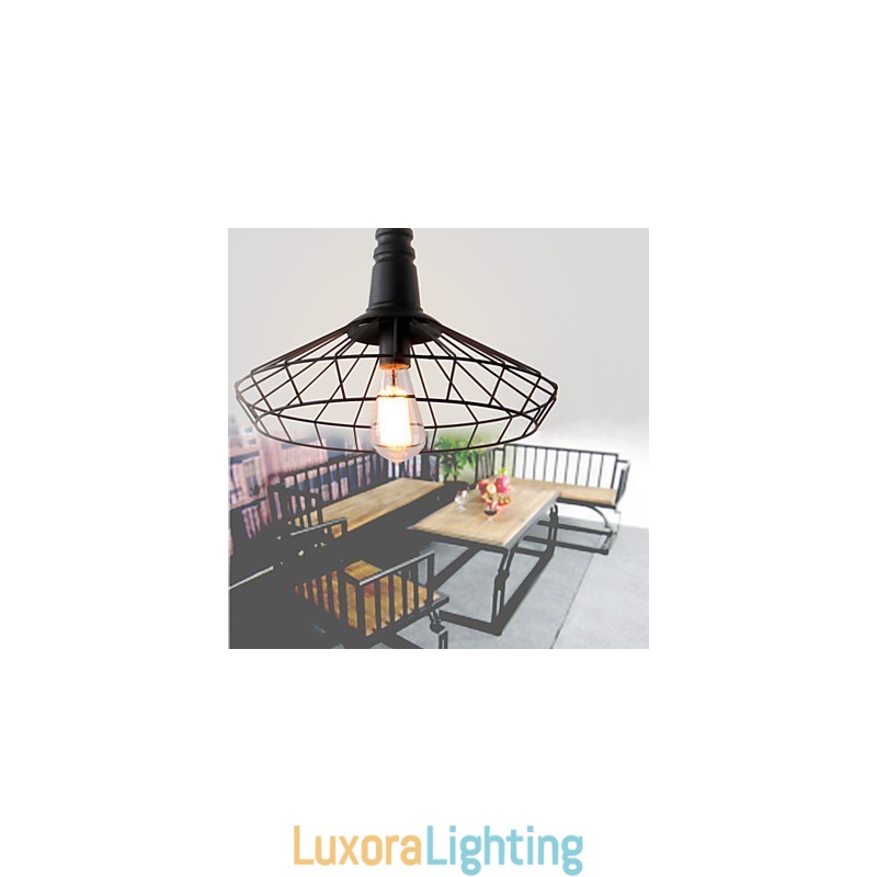 Designer Touch Decorative Rustic Lodge Retro Country Mini Style Painting Metal Pendant Light Garage