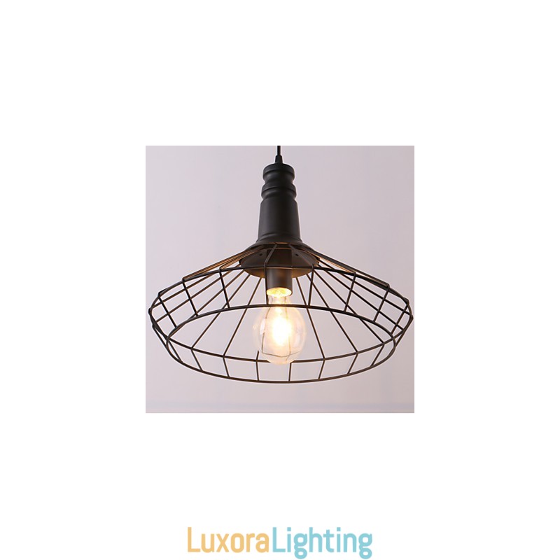 Designer Touch Decorative Rustic Lodge Retro Country Mini Style Painting Metal Pendant Light Garage