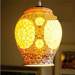 Designer Touch Decorative Retro Ceramic lamp lamp Stairs Blue Single Head Chandelier Creative