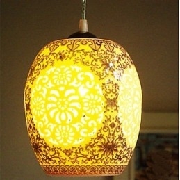 Designer Touch Decorative Retro Ceramic lamp lamp Stairs Blue Single Head Chandelier Creative