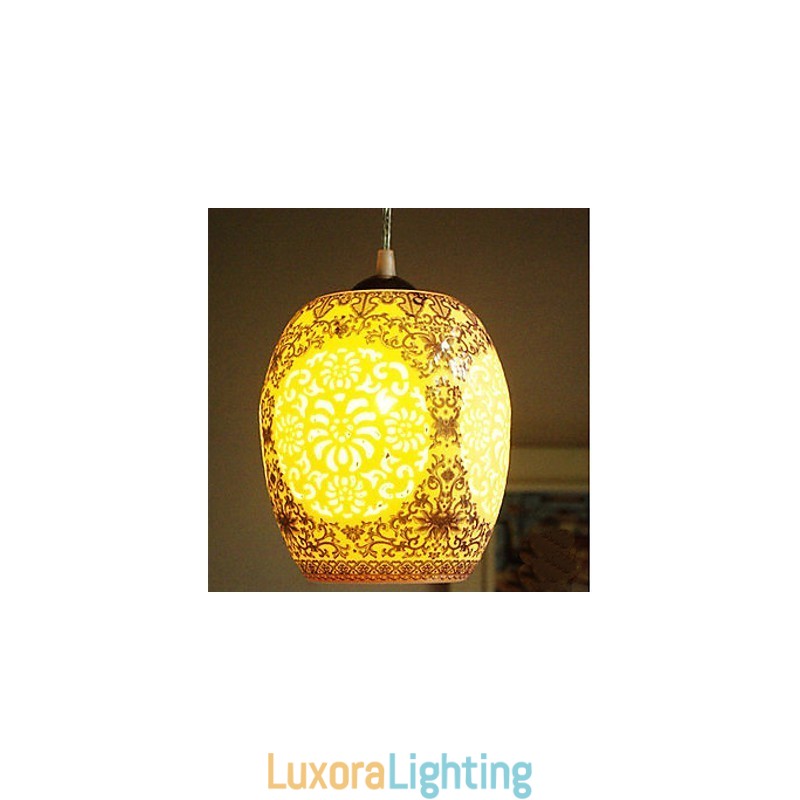 Designer Touch Decorative Retro Ceramic lamp lamp Stairs Blue Single Head Chandelier Creative