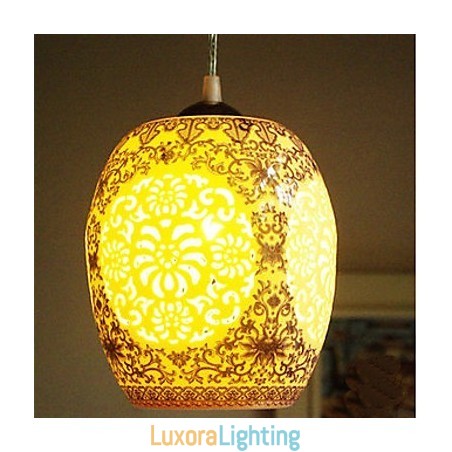 Designer Touch Decorative Retro Ceramic lamp lamp Stairs Blue Single Head Chandelier Creative