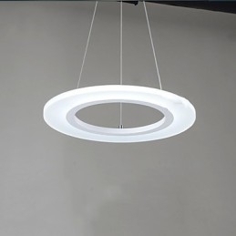 Designer Touch Decorative Pendant Light Round Ceiling Chandelier Milky Acrylic Ceiling Lamps with Single Ring