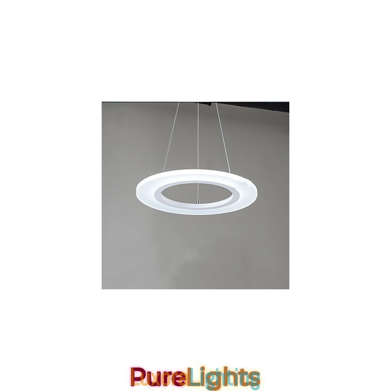 Designer Touch Decorative Pendant Light Round Ceiling Chandelier Milky Acrylic Ceiling Lamps with Single Ring