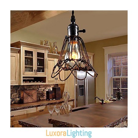 Designer Touch Decorative American Country Industrial Wind Lamp Retro Small Chandelier Iron Cage