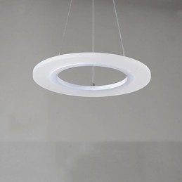 Designer Touch Decorative Pendant Light Round Ceiling Chandelier Milky Acrylic Ceiling Lamps with Single Ring