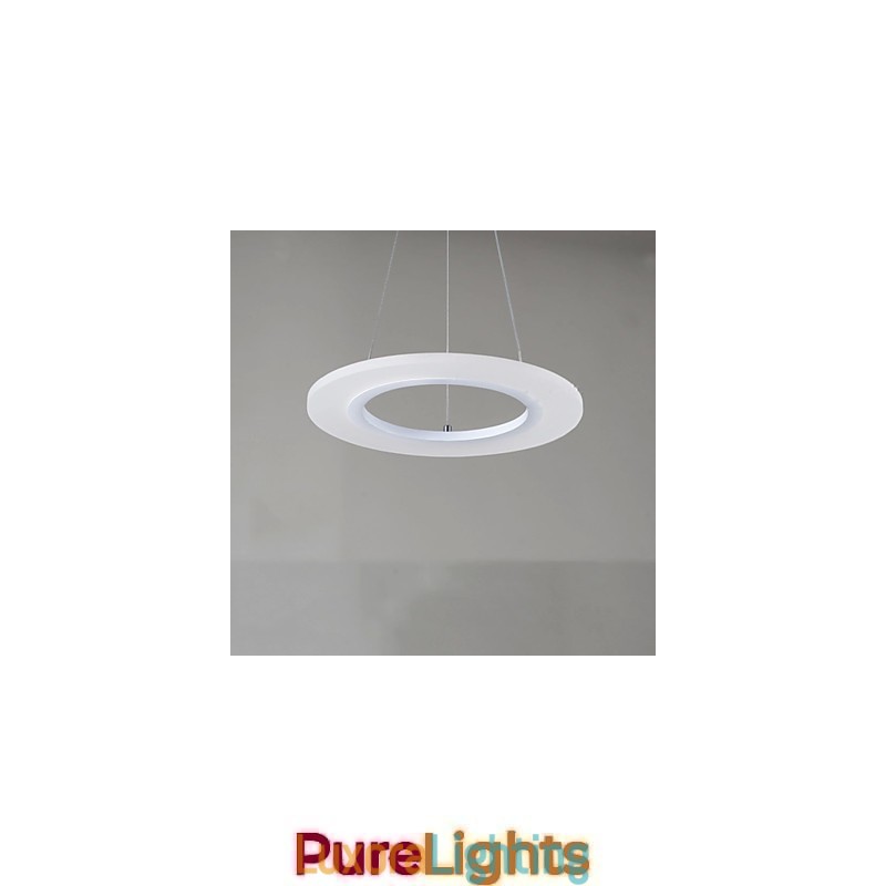 Designer Touch Decorative Pendant Light Round Ceiling Chandelier Milky Acrylic Ceiling Lamps with Single Ring