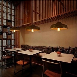 Designer Touch Decorative 1 Head of the Americange Museum Creative Bamboo Straw hat Light Simple