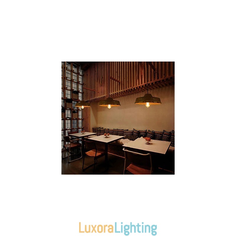 Designer Touch Decorative 1 Head of the Americange Museum Creative Bamboo Straw hat Light Simple