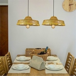 Designer Touch Decorative 1 Head of the Americange Museum Creative Bamboo Straw hat Light Simple