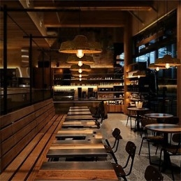 Designer Touch Decorative 1 Head of the Americange Museum Creative Bamboo Straw hat Light Simple