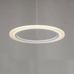 Designer Touch Decorative Pendant Light Round Ceiling Chandelier Milky Acrylic Ceiling Lamps with Single Ring