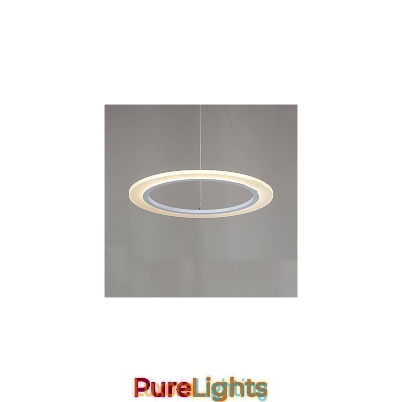 Designer Touch Decorative Pendant Light Round Ceiling Chandelier Milky Acrylic Ceiling Lamps with Single Ring