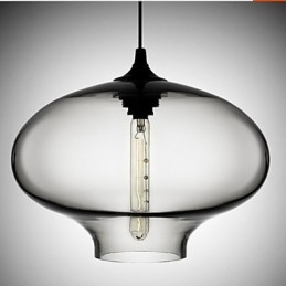 Designer Touch Decorative 1 Light Modern Glass White and Blue Transparent Pendant Light