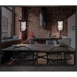 Designer Touch Decorative Medium Vintage Black Cage Shape Glass And Metal Cover Pendant Light