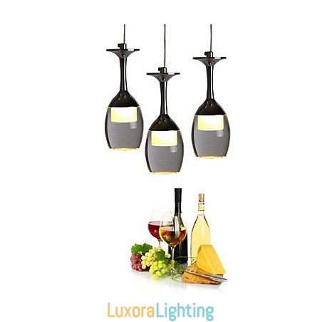 Designer Touch Decorative Pendant Lights 3 Lights Round Backplate Modern Contemporary Metal