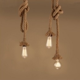 Designer Touch Decorative 1 Light DIY Art Hemp Rope Light Creative Hemp Rope Chandelier Long 100cm
