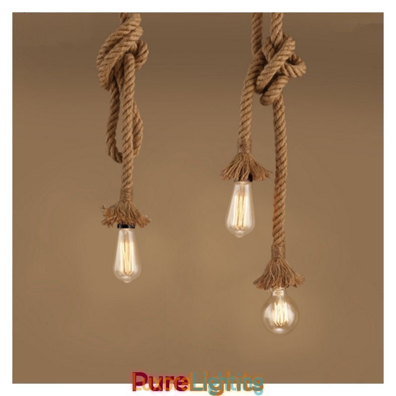 Designer Touch Decorative 1 Light DIY Art Hemp Rope Light Creative Hemp Rope Chandelier Long 100cm
