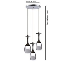 Designer Touch Decorative Pendant Lights 3 Lights Round Backplate Modern Contemporary Metal