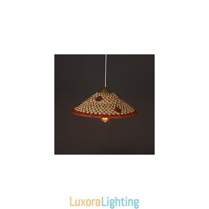 Designer Touch Decorative Coffee Bamboo Hats Hat Chandelier Lamp