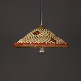 Designer Touch Decorative Coffee Bamboo Hats Hat Chandelier Lamp