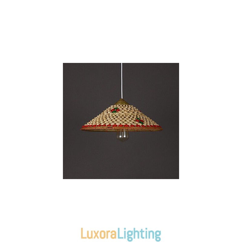 Designer Touch Decorative Coffee Bamboo Hats Hat Chandelier Lamp