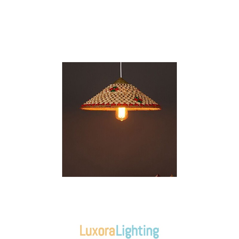 Designer Touch Decorative Coffee Bamboo Hats Hat Chandelier Lamp
