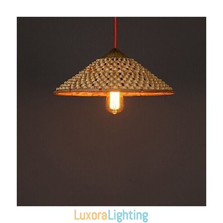 Designer Touch Decorative Vintage Farm Straw Bamboo Chandelier Chandelier Chandelier