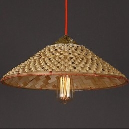 Designer Touch Decorative Vintage Farm Straw Bamboo Chandelier Chandelier Chandelier