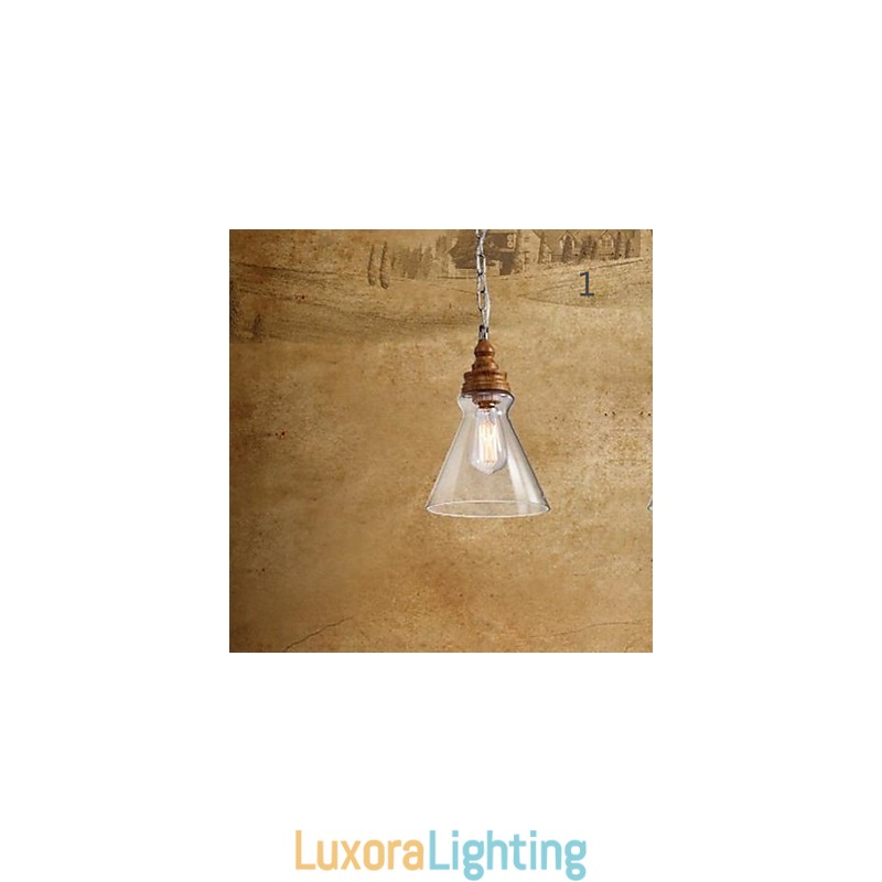 Designer Touch Decorative Wood Grain Crystal Droplight Cafe Lighting Lamps And Lanterns