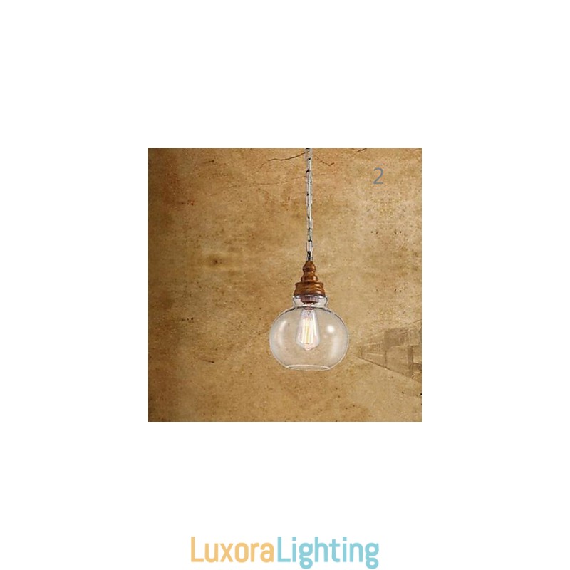 Designer Touch Decorative Wood Grain Crystal Droplight Cafe Lighting Lamps And Lanterns