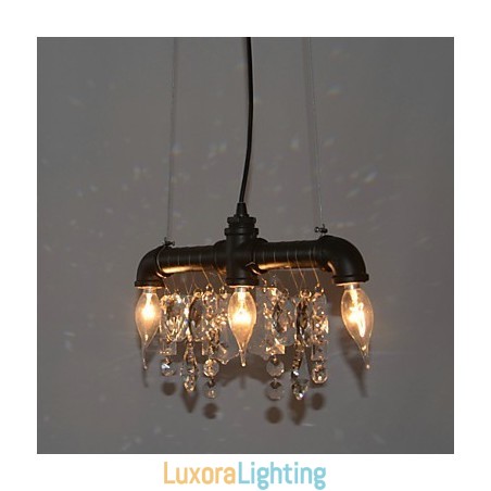 Designer Touch Decorative North American Style Creative 3 Light Pendant In Pipe Design