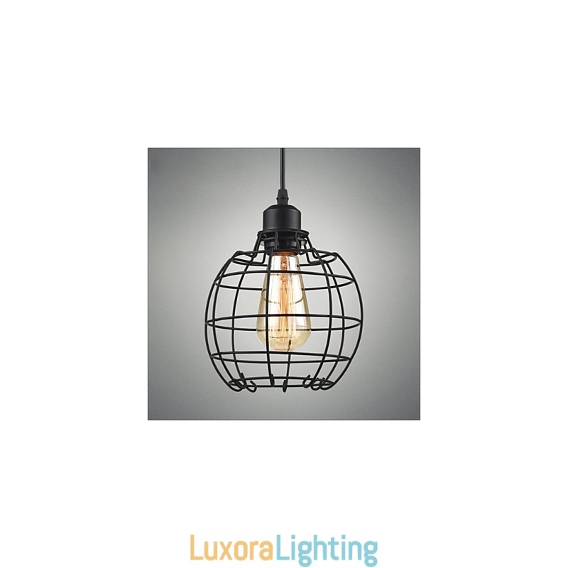 Designer Touch Decorative Edison Pendant Light Chandelier Wire Cage Hanging Ceiling Lampshade