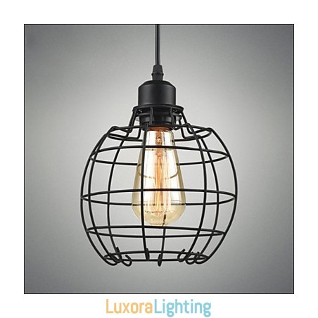 Designer Touch Decorative Edison Pendant Light Chandelier Wire Cage Hanging Ceiling Lampshade