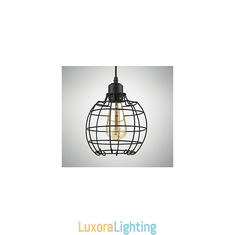 Designer Touch Decorative Edison Pendant Light Chandelier Wire Cage Hanging Ceiling Lampshade