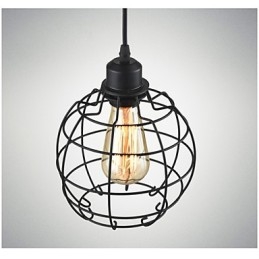 Designer Touch Decorative Edison Pendant Light Chandelier Wire Cage Hanging Ceiling Lampshade