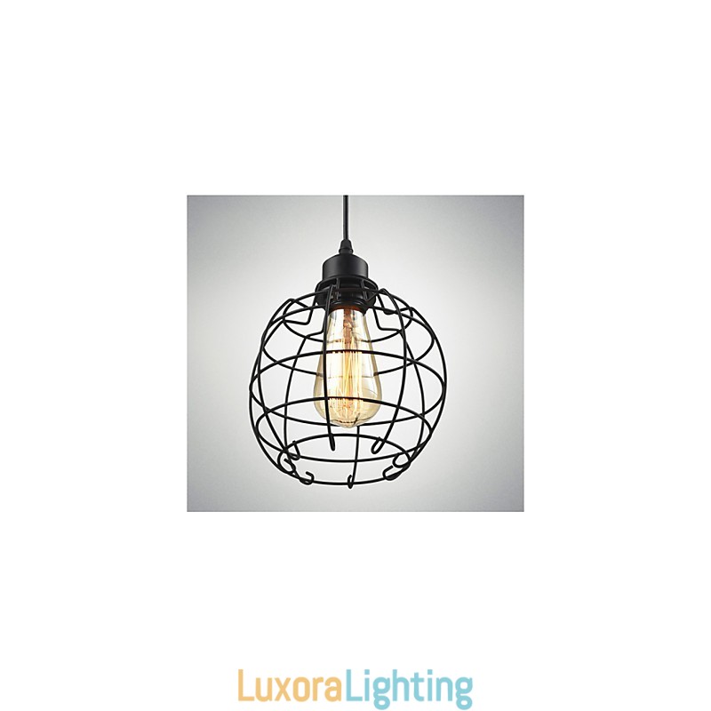 Designer Touch Decorative Edison Pendant Light Chandelier Wire Cage Hanging Ceiling Lampshade