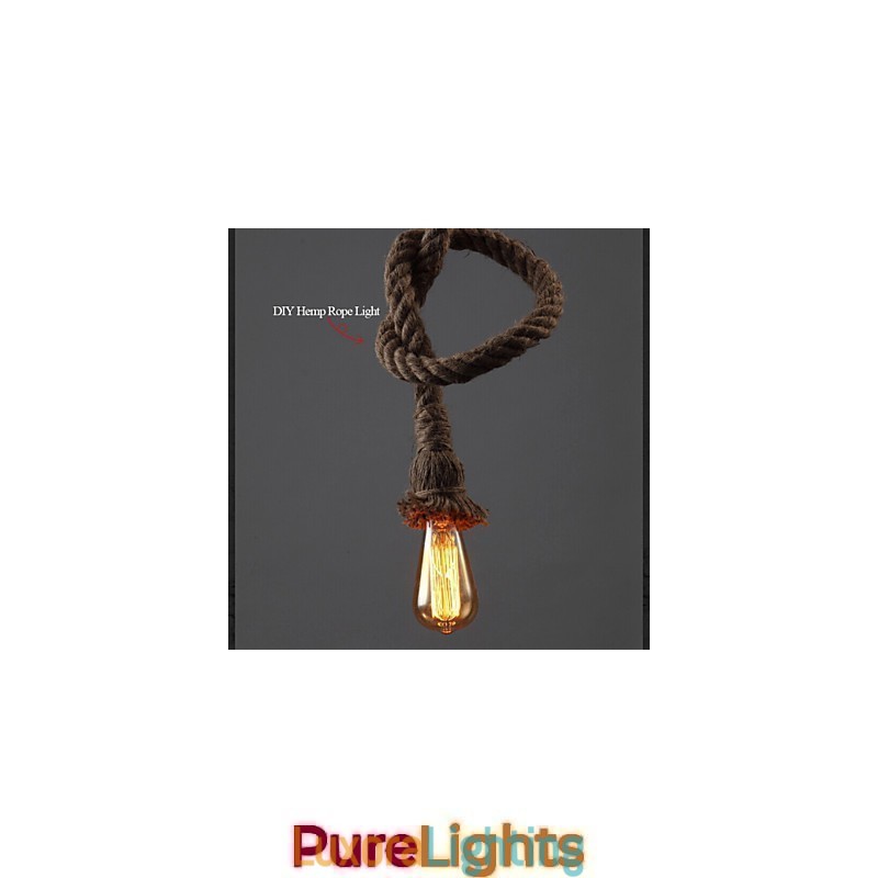 Designer Touch Decorative 1 Light DIY Art Hemp Rope Light Creative Hemp Rope Chandelier Long 100cm