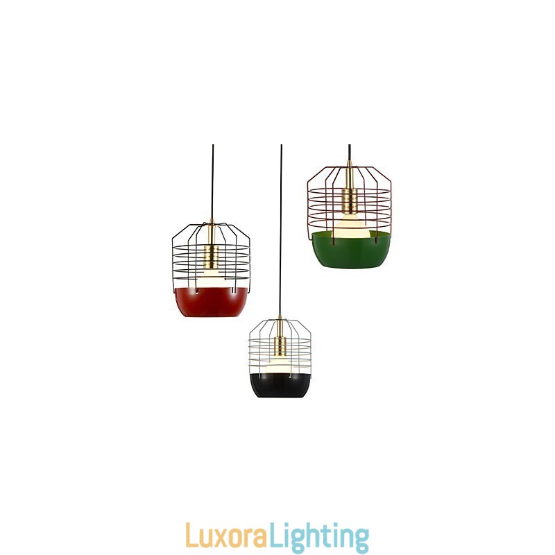 Designer Touch Decorative Mini Artistic Spider Web Pendant Lamp 1 Light Mordern Simplicity Finish Black White Green Red Carbon Steel Droplight