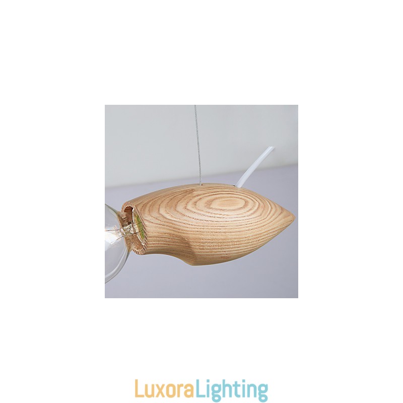 Designer Touch Decorative Artistic Individuality Creative Contracted Restoring Ancient Ways Of Wood Bees Droplight Lamp