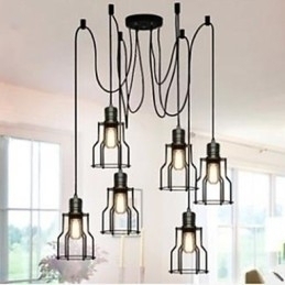 Designer Touch Decorative American Country Industrial Individuality Creative Sitting Six small Hob Head Droplight