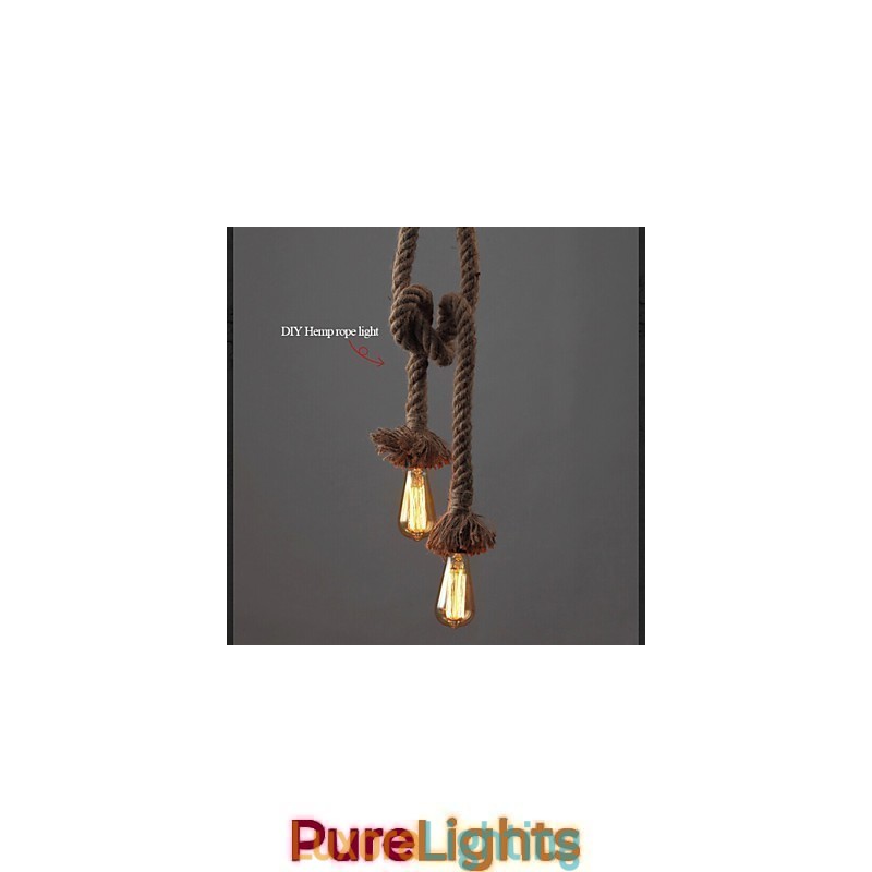 Designer Touch Decorative 1 Light DIY Art Hemp Rope Light Creative Hemp Rope Chandelier Long 100cm