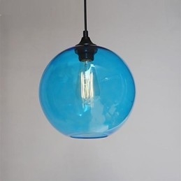 Designer Touch Decorative Modern Glass Pendant in Round blue Bubble Design