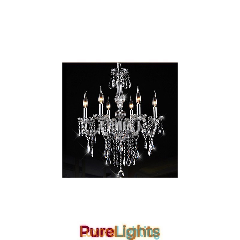 Designer Touch Decorative 6 Arms Vintage Luxury Lighting K9 Crystal Chandelier Ceiling Pendant Light