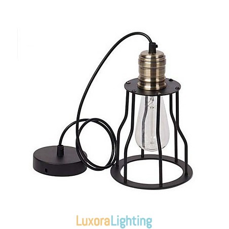 Designer Touch Decorative American industrial vintage cafe buffet ideas wrought iron cage Pendant Light Sitting