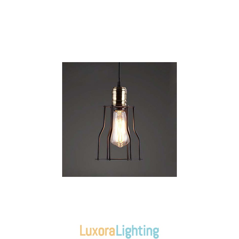 Designer Touch Decorative American industrial vintage cafe buffet ideas wrought iron cage Pendant Light Sitting