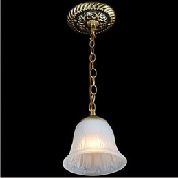 Designer Touch Decorative Bronze Pendant Light Pattern Glass Shade European Retro Classic