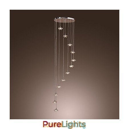 Designer Touch Decorative Modern Contemporary Crystal Mini Style Chrome Metal Pendant Light